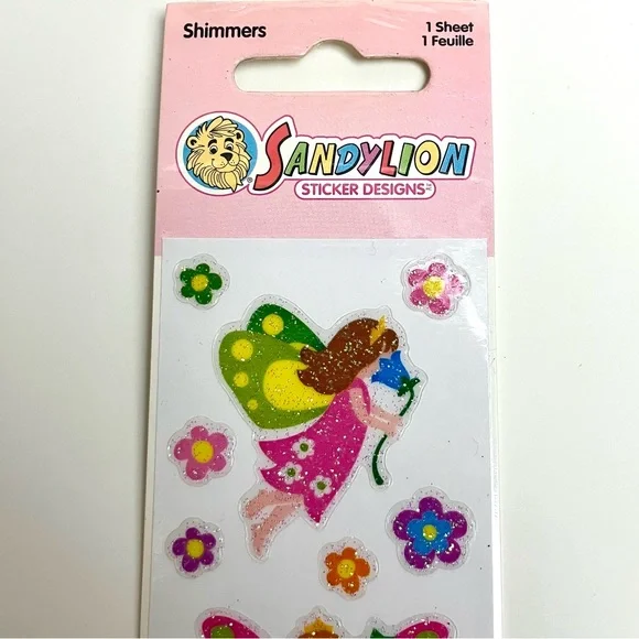 Vintage Sandylion Sticker Shimmers Fairies & Pismatic Figure Ice Skating SEALED - Picture 6 of 11